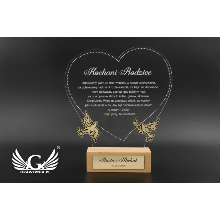 Dankeschön für die Eltern - LOVE STORY - Modell DTA18 - Höhe 23,5 cm