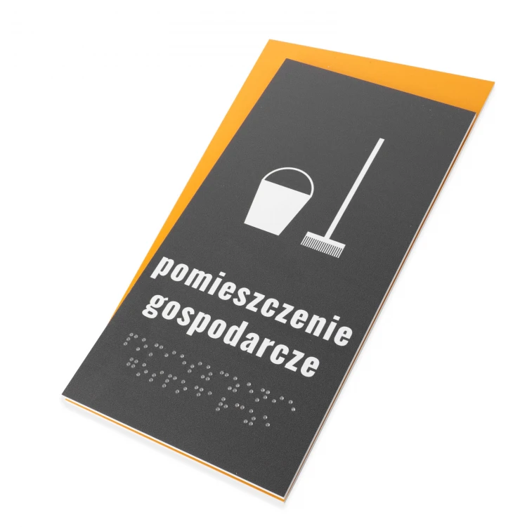 Wirtschaftsraum - Schild mit Braille-Schrift - Größe 130x250mm - Hartes PVC - HORIZON - TAB517