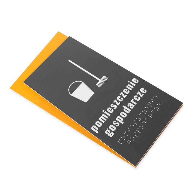 Wirtschaftsraum - Schild mit Braille-Schrift - Größe 130x250mm - Hartes PVC - HORIZON - TAB517