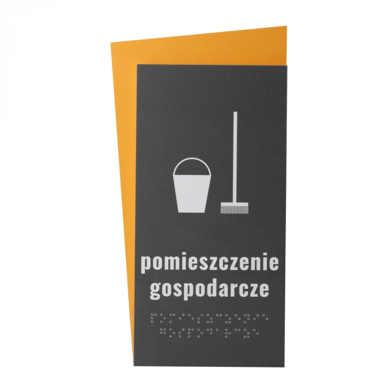 Wirtschaftsraum - Schild mit Braille-Schrift - Größe 130x250mm - Hartes PVC - HORIZON - TAB517
