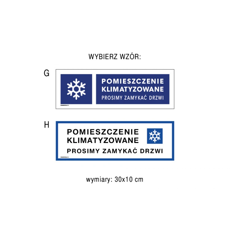 Klimatisierter Raum, bitte Tür schließen - Schild Größe 300x100mm - PVC - farbiger UV-Druck - TAB182