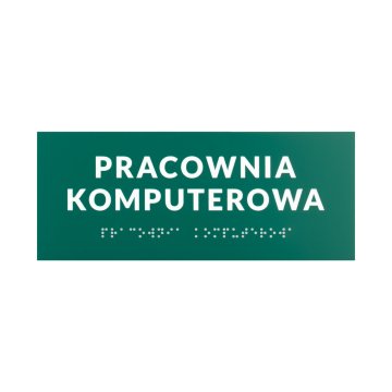 Computerraum - Tür- oder Wandtafel mit Brailleschrift - Größe 200x80mm - TAB565