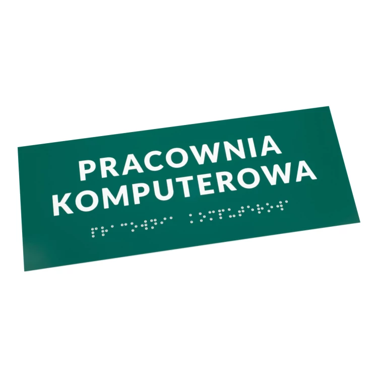 Computerraum - Tür- oder Wandtafel mit Brailleschrift - Größe 200x80mm - TAB565