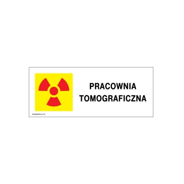 Tomographie-Studio - Informationsplatte - Größe 250x100mm - PVC - farbiger UV-Druck - TAB217