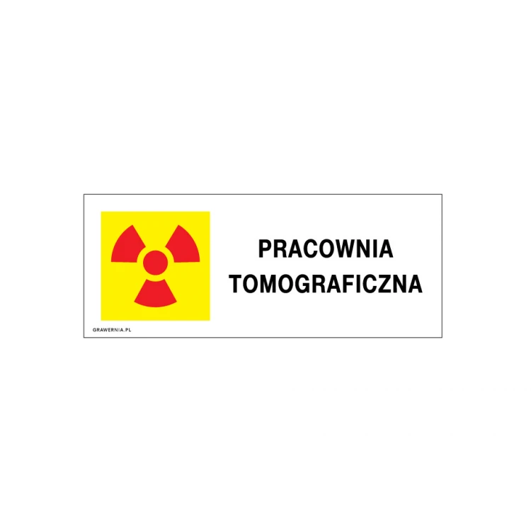 Tomographie-Studio - Informationsplatte - Größe 250x100mm - PVC - farbiger UV-Druck - TAB217