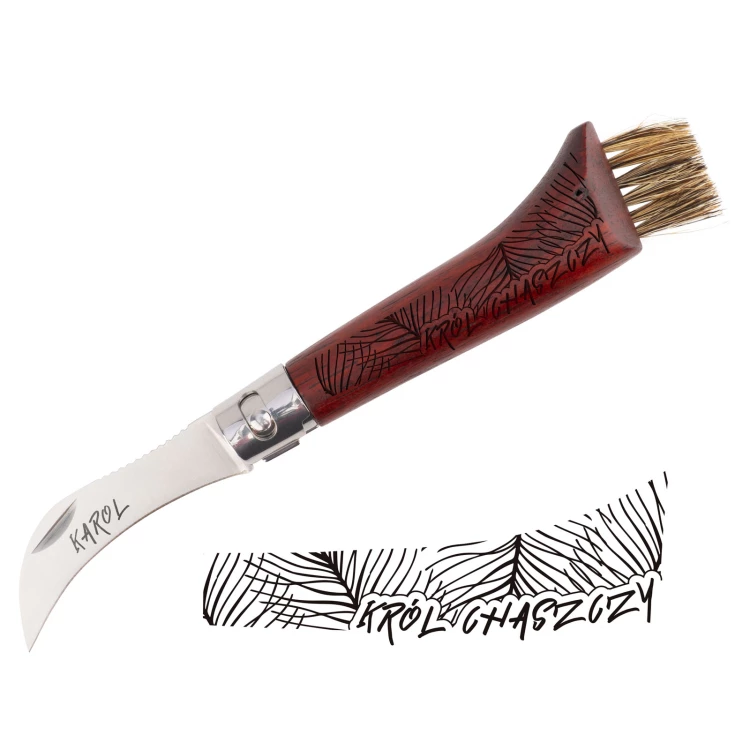 Geschenk für Pilzsammler - Pilzmesser mit Bürste - König des Unterholzes - BP187