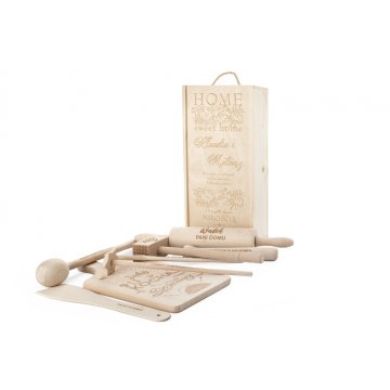Geschenk für das junge Paar - Nudelholz, Brett, Löffel, Schläger, Trichter, Stößel, Muddler - PDM006