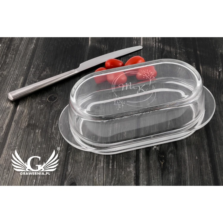 Geschenk für das Brautpaar - Butterdose mit individueller Gravur - KCH006
