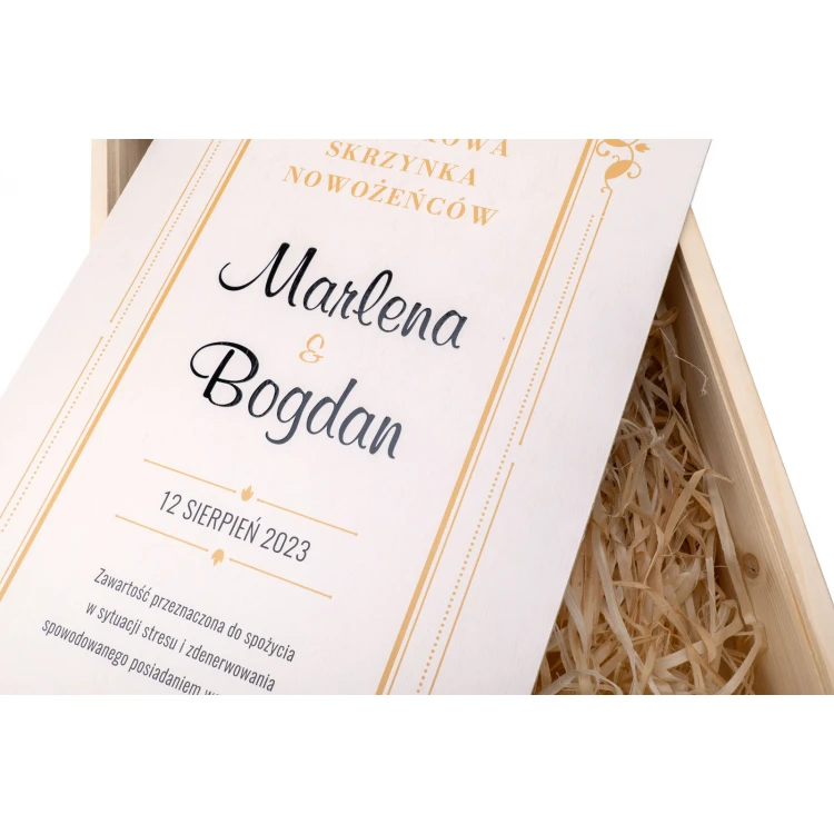 Geschenk für das Brautpaar - Notfallbox für Neuvermählte für zwei Weinflaschen - SK087