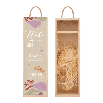 Geschenk für die Trauzeugin - Holzbox für Alkohol mit Namen - Abm. 110x360mm - SK102