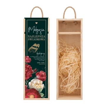 Geschenk für die Trauzeugin - Holzbox für Alkohol mit Namen - Abm. 110x360mm - SK103