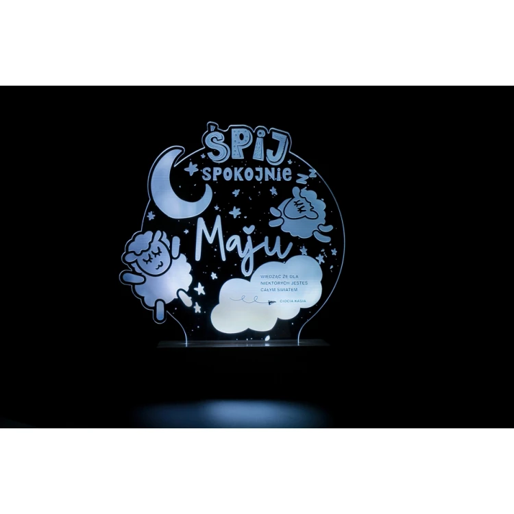 Geschenk für Baby Shower - RGB LED Lampe mit Fernbedienung - Schlaf gut - L3D006