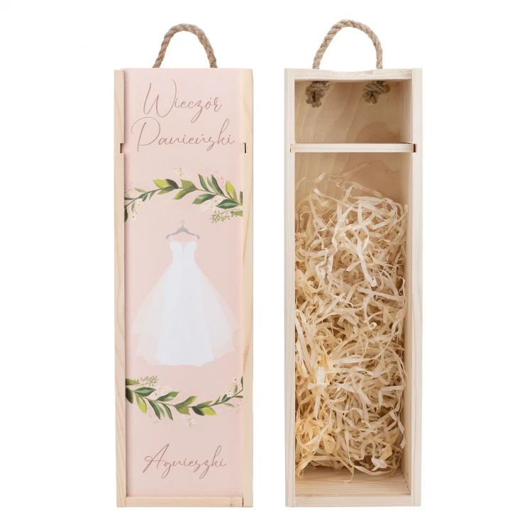 Geschenk für den Junggesellinnenabend - Holzweinkiste - SK085