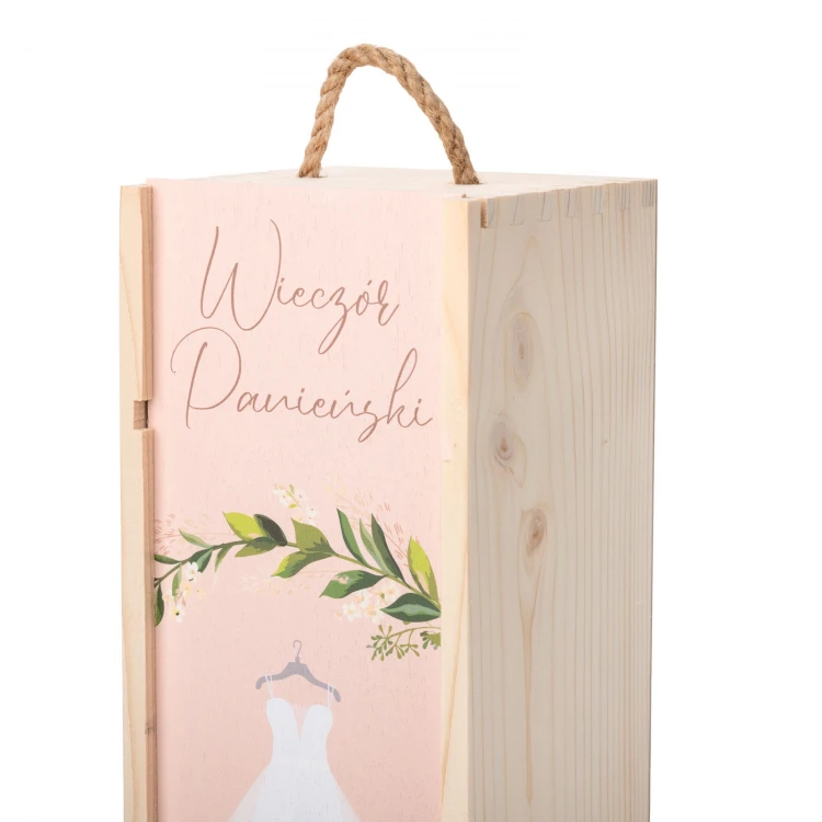 Geschenk für den Junggesellinnenabend - Holzweinkiste - SK085