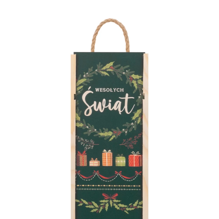 Weihnachtsgeschenk mit Ihrem Logo - Holzkiste für Alkohol - Abmessungen 110x360mm - SK096