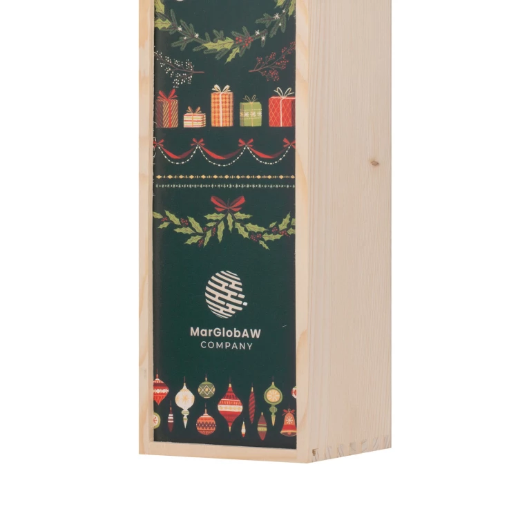 Weihnachtsgeschenk mit Ihrem Logo - Holzkiste für Alkohol - Abmessungen 110x360mm - SK096