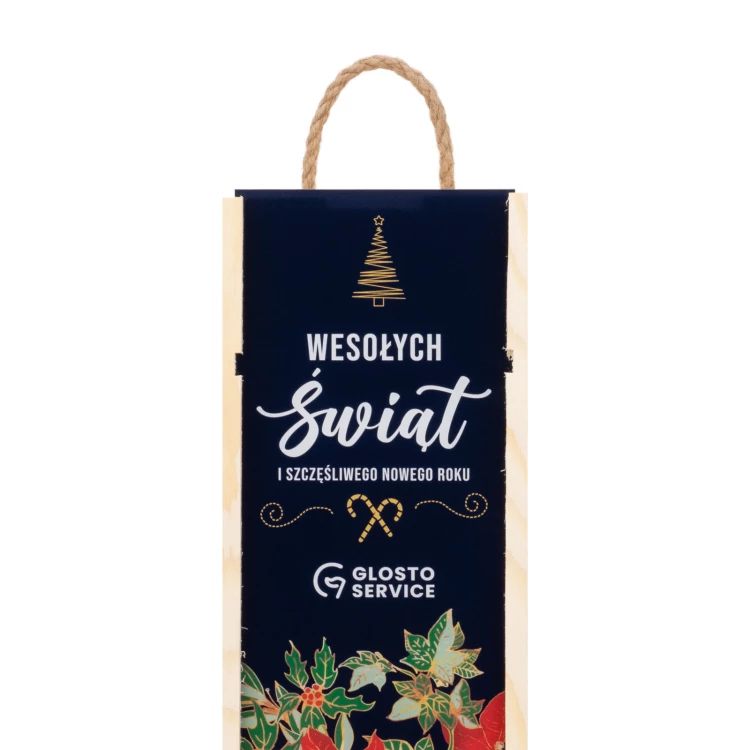 Weihnachtsgeschenk mit Ihrem Logo - Holzbox für Alkohol mit Plexiglasdeckel - Maße 110x360mm - SK097