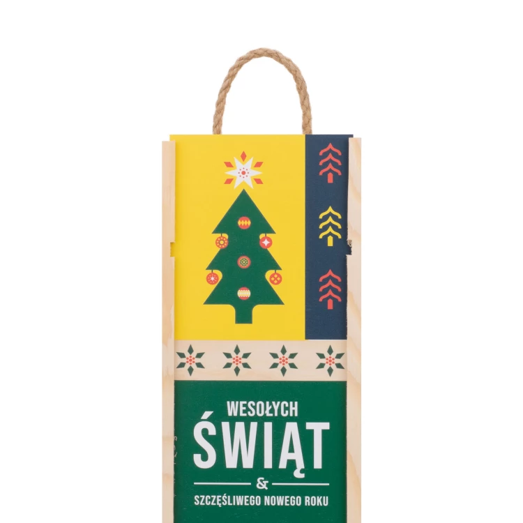 Weihnachtsgeschenk mit Ihrem Logo - Holzkiste für Alkohol - Abmessungen 110x360mm - SK090
