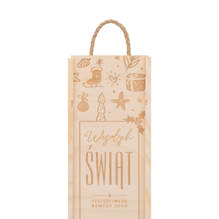 Weihnachtsgeschenk mit Ihrem Logo - Holzkiste für Alkohol - Abmessungen 110x360mm - SK091