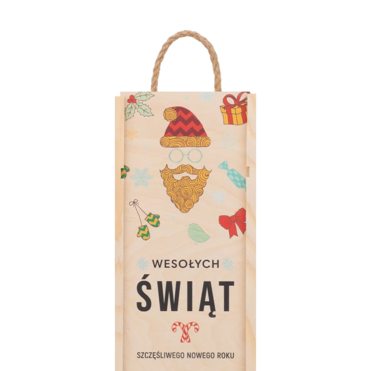 Weihnachtsgeschenk mit Ihrem Logo - Holzkiste für Alkohol - Abmessungen 110x360mm - SK092