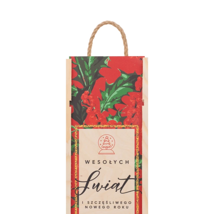 Weihnachtsgeschenk mit Ihrem Logo - Holzkiste für Alkohol - Abmessungen 110x360mm - SK093