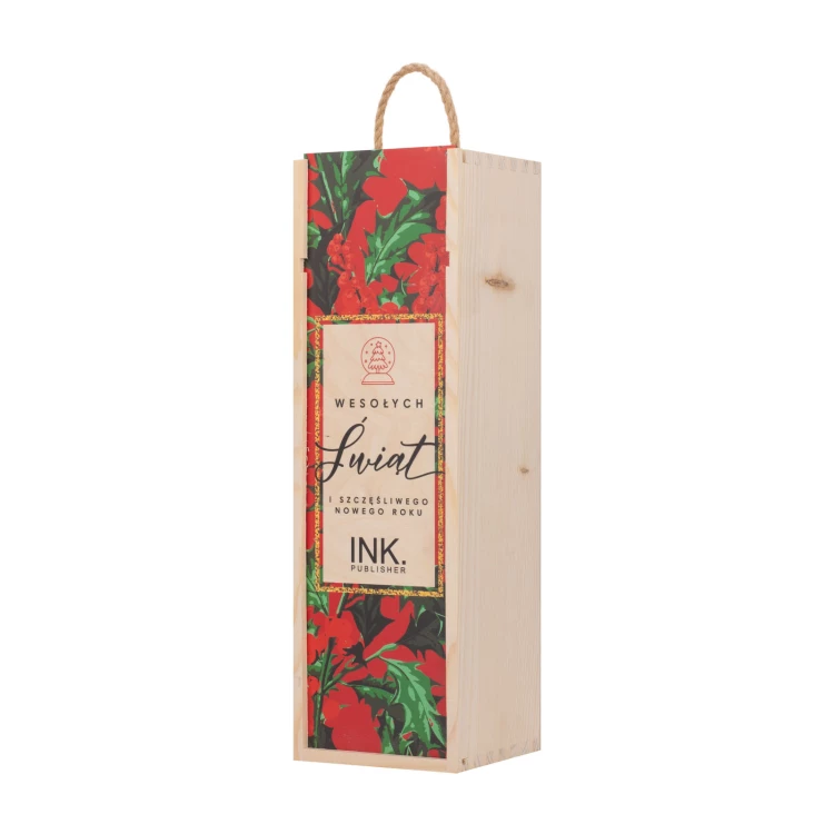 Weihnachtsgeschenk mit Ihrem Logo - Holzkiste für Alkohol - Abmessungen 110x360mm - SK093