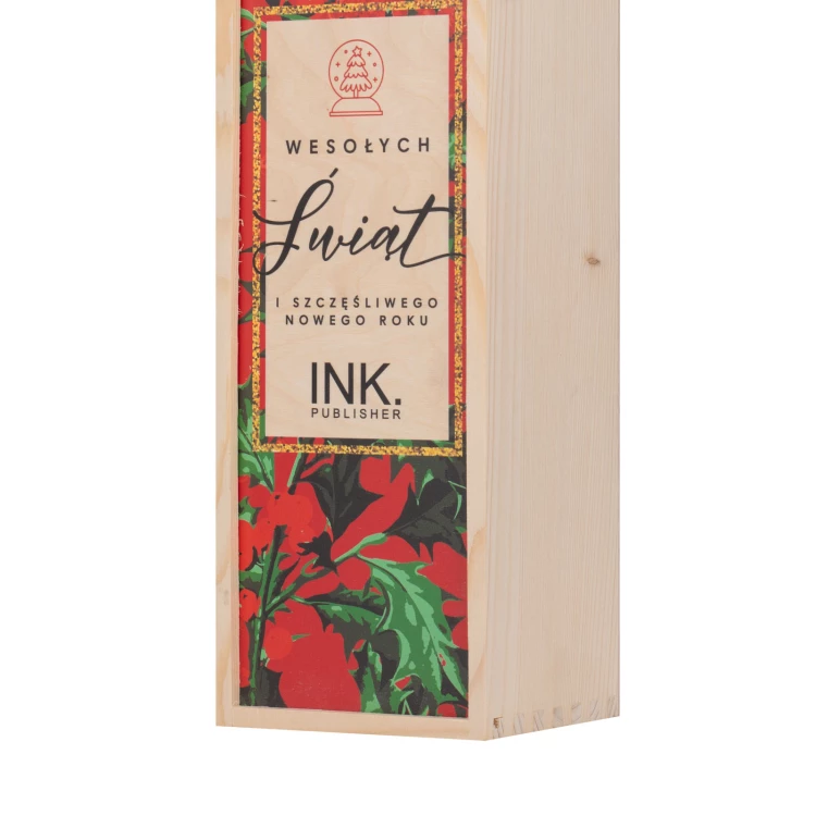 Weihnachtsgeschenk mit Ihrem Logo - Holzkiste für Alkohol - Abmessungen 110x360mm - SK093