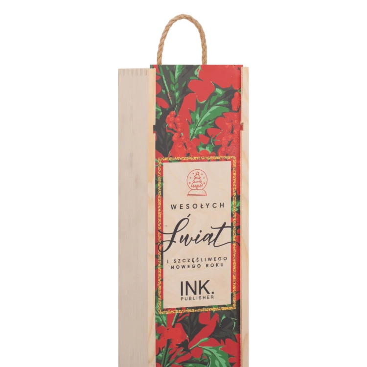 Weihnachtsgeschenk mit Ihrem Logo - Holzkiste für Alkohol - Abmessungen 110x360mm - SK093