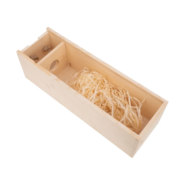 Weihnachtsgeschenk mit Ihrem Logo - Holzkiste für Alkohol - Abmessungen 110x360mm - SK095