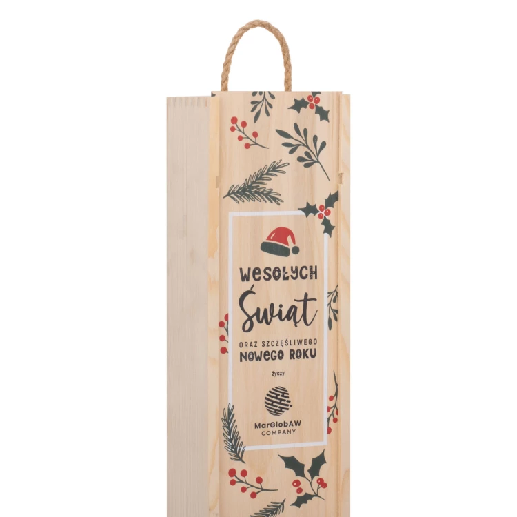 Weihnachtsgeschenk mit Ihrem Logo - Holzkiste für Alkohol - Abmessungen 110x360mm - SK095