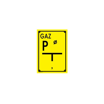 Messpunkt - Standorttafel für Gasleitung - Abm. 140x200mm - PVC - farbiger UV-Druck - BHP103