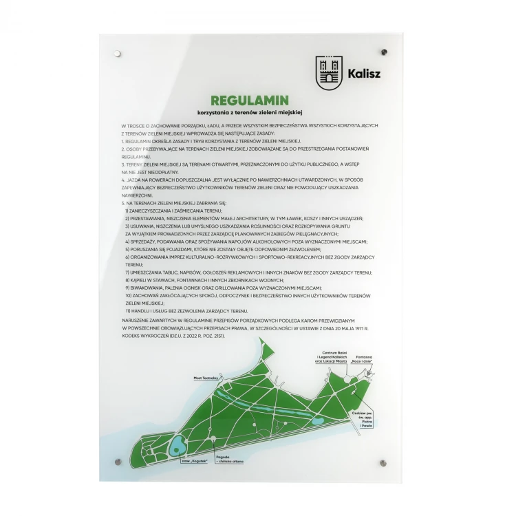 Geschäftsordnung - Schild aus transparentem Plexiglas, Stärke 5mm, mit UV-Druck - SZ180 - Abmessungen 500x900mm