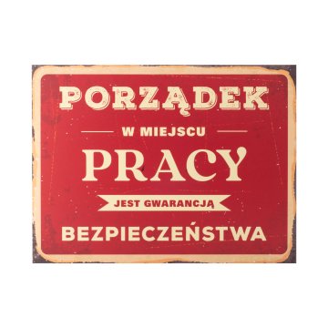Retro Informationsschild Abm. 315x420mm - Ordnung am Arbeitsplatz - BHP195