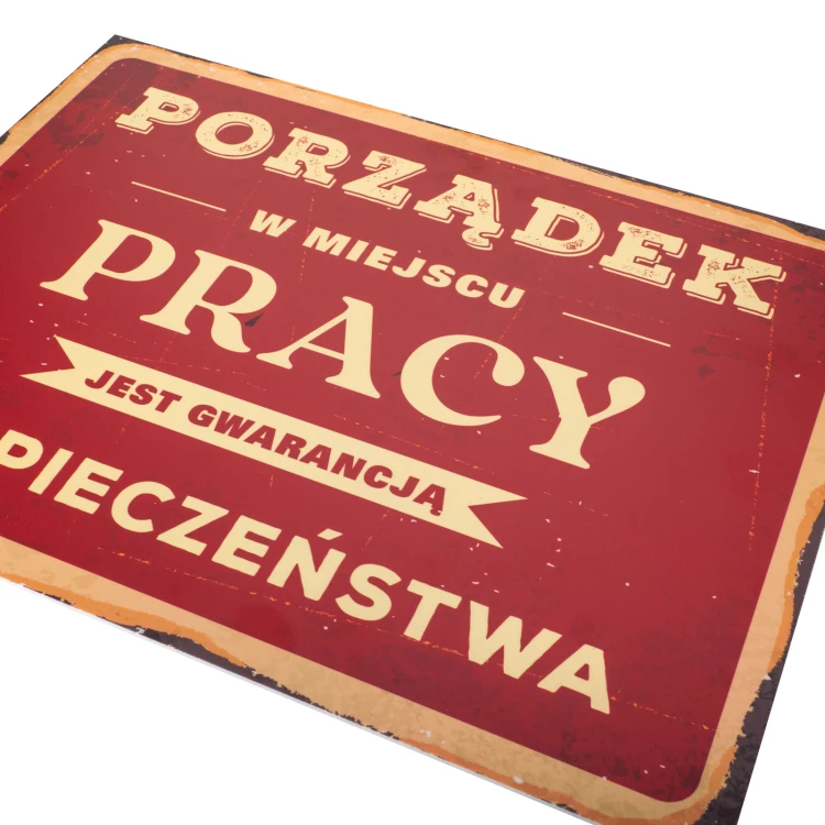 Retro Informationsschild Abm. 315x420mm - Ordnung am Arbeitsplatz - BHP195