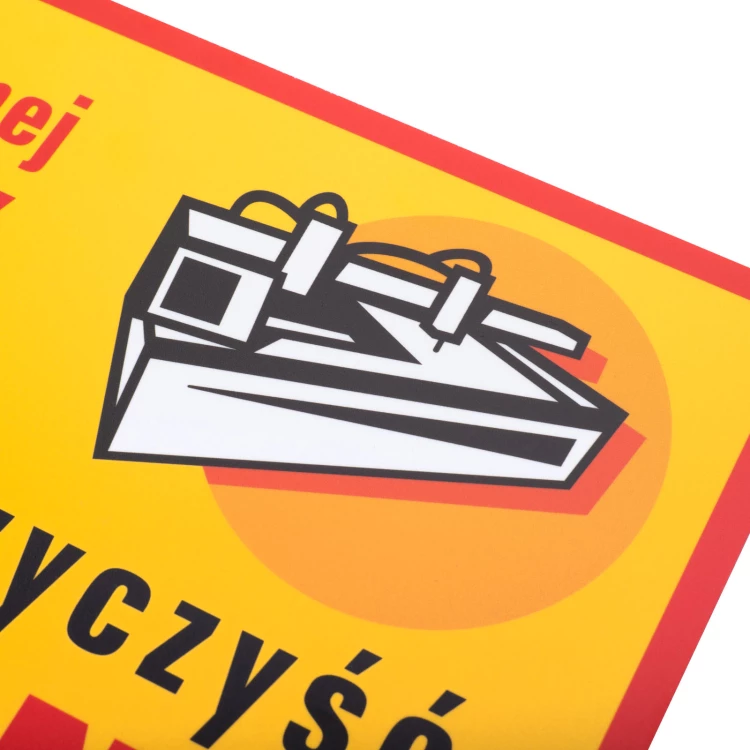 Retro Informationsschild Größe 210x298mm - Überprüfen Sie die Sauberkeit der Maschine - BHP198