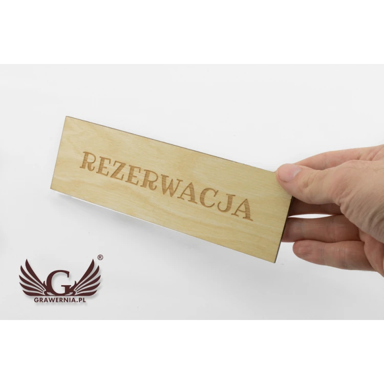 Reservierung - Holzständer für Tische 180x55mm - lasergraviert - REZ009
