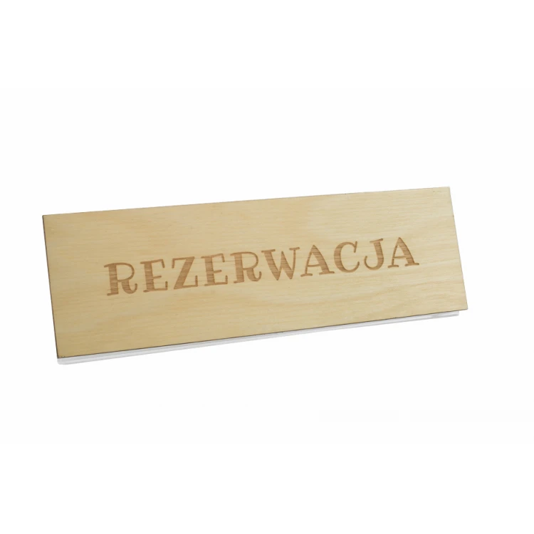 Reservierung - Holzständer für Tische 180x55mm - lasergraviert - REZ009