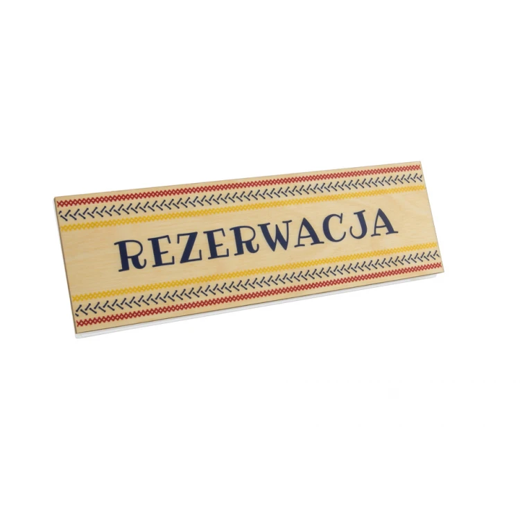Reservierung - Holzständer für Tische 180x55mm - farbiger UV-Druck - REZ008