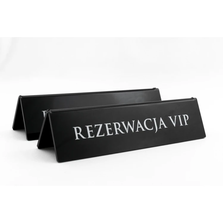 Reservierung - Acrylständer mit beliebigem Text - Abmessungen 210x50mm - schwarzes Acryl - REZ006