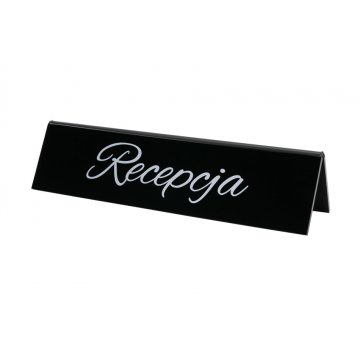 Reservierung - Acrylständer mit beliebigem Text - Abmessungen 210x50mm - schwarzes Acryl - REZ006