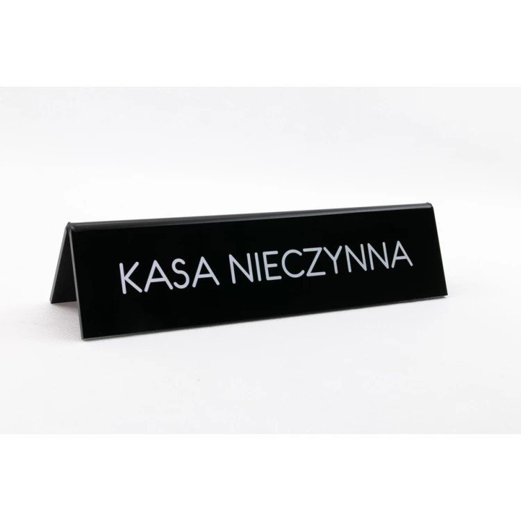 Reservierung - Acrylständer mit beliebigem Text - Abmessungen 210x50mm - schwarzes Acryl - REZ006