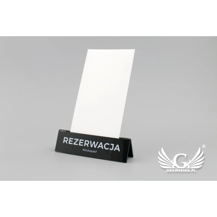Reservierung - Notizhalter - Abm. 140x35mm - schwarzes Acryl - REZ010
