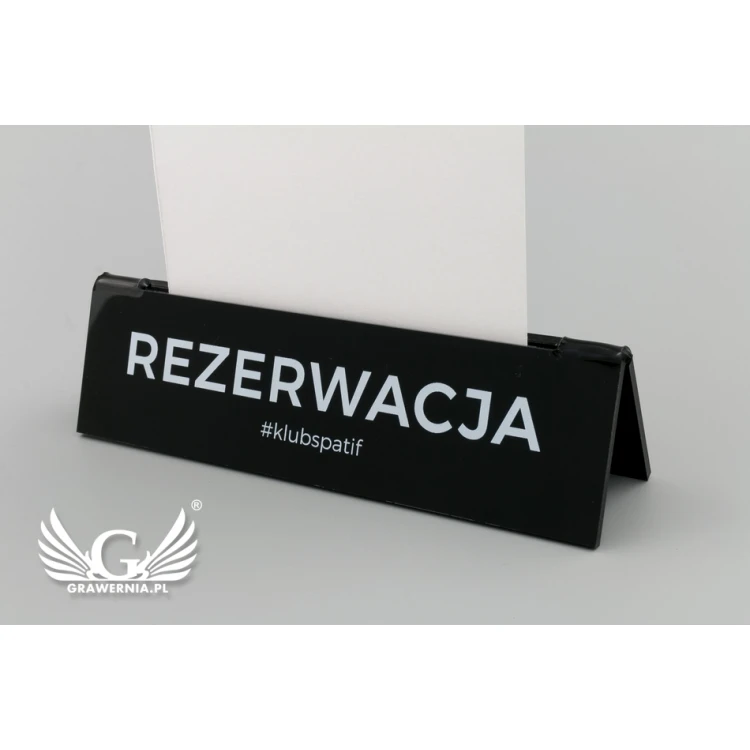Reservierung - Notizhalter - Abm. 140x35mm - schwarzes Acryl - REZ010