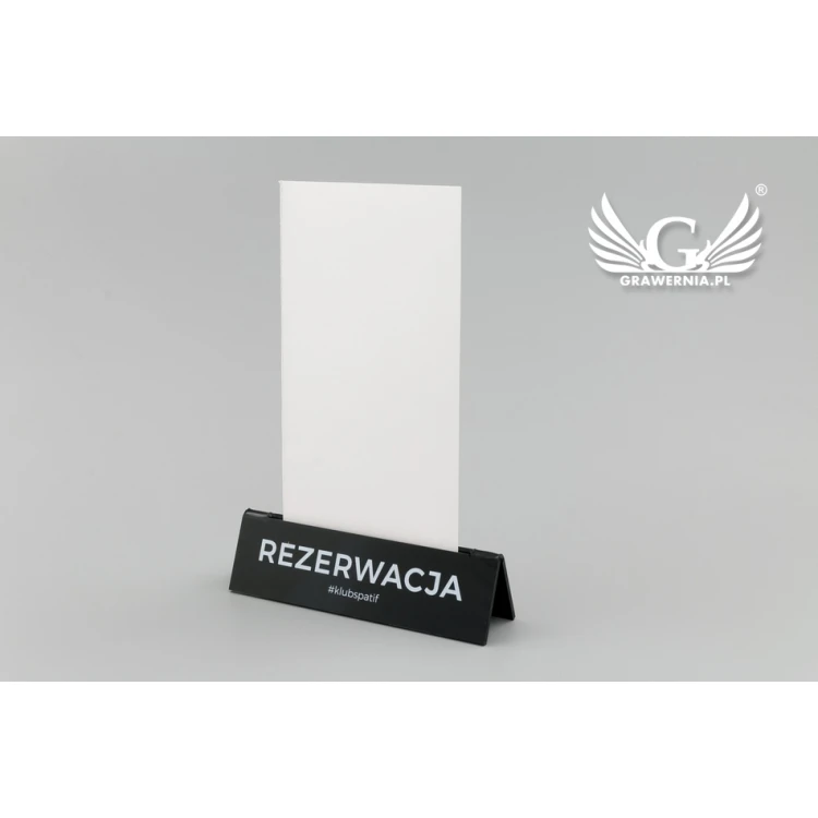 Reservierung - Notizhalter - Abm. 140x35mm - schwarzes Acryl - REZ010