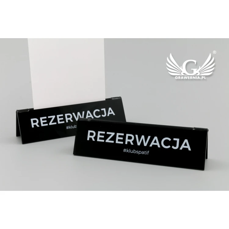 Reservierung - Notizhalter - Abm. 140x35mm - schwarzes Acryl - REZ010