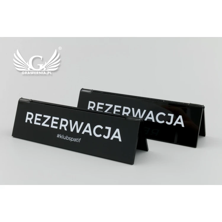 Reservierung - Notizhalter - Abm. 140x35mm - schwarzes Acryl - REZ010