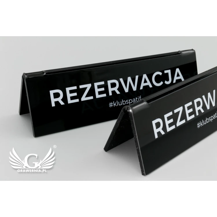 Reservierung - Notizhalter - Abm. 140x35mm - schwarzes Acryl - REZ010