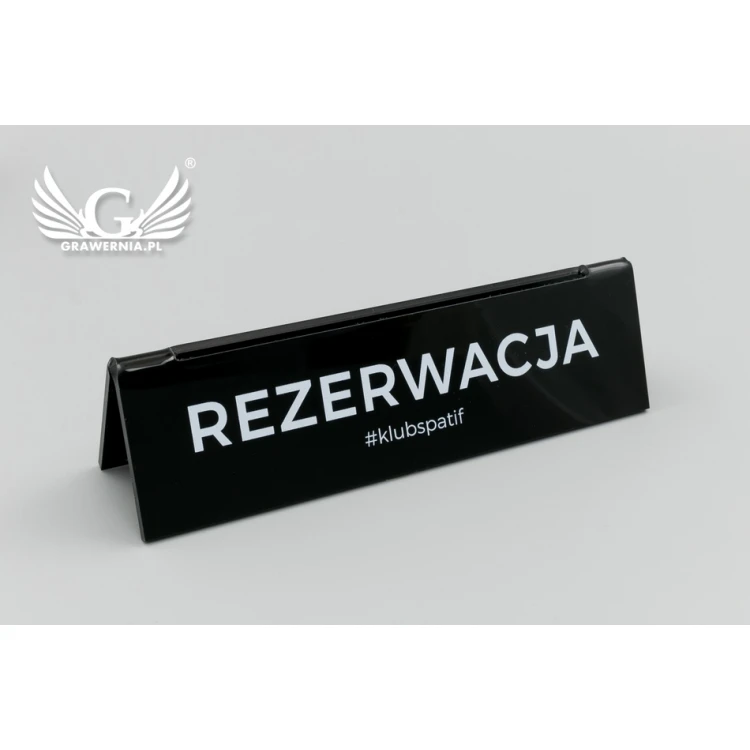 Reservierung - Notizhalter - Abm. 140x35mm - schwarzes Acryl - REZ010