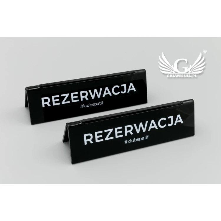 Reservierung - Notizhalter - Abm. 140x35mm - schwarzes Acryl - REZ010