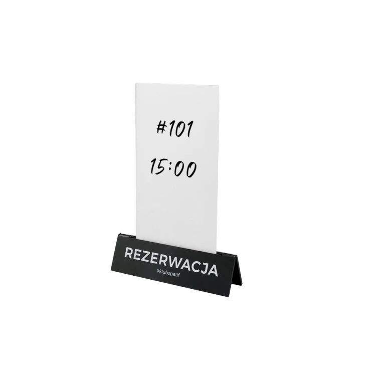 Reservierung - Notizhalter - Abm. 140x35mm - schwarzes Acryl - REZ010